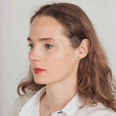 Пусеты Pale Pink  Fiora Luna  SWE2127/1 PP S 