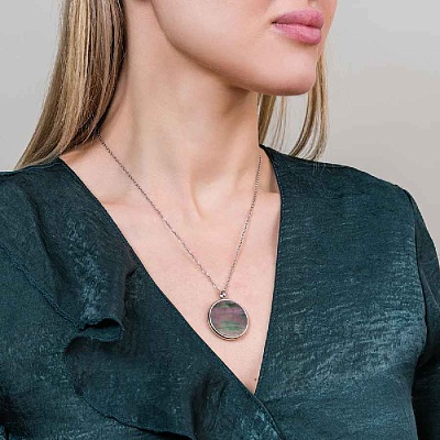 Колье SHELL  Fiore Luna  BP01734-1 BW/S 