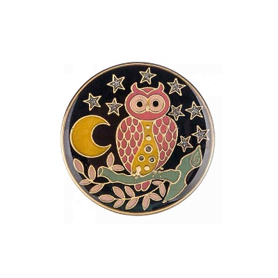 Брошь Сова F25157-7 BW 