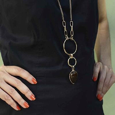 Колье COFFE AGATE  Fiore Luna  LN3171-3 BR/G 