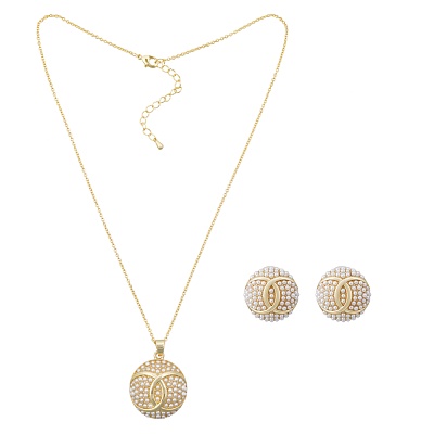 Комплект колье+серьги SG208408E-001 G 