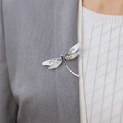 Брошь Стрекоза  Shadore  XZ0417.2 BW/S 