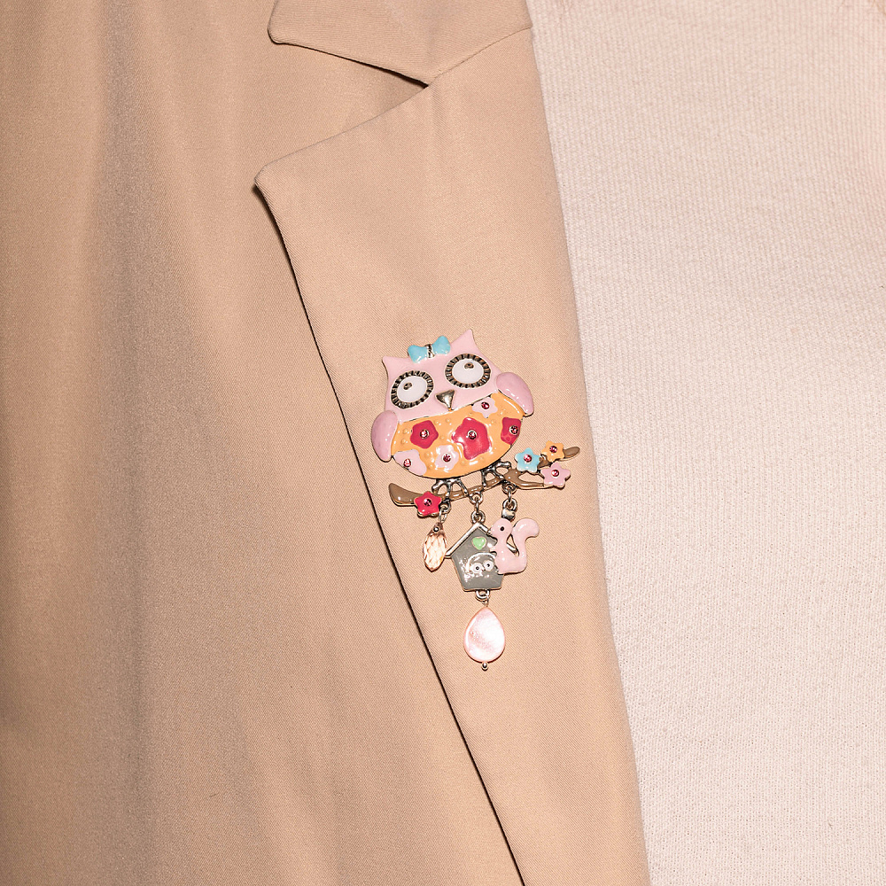 Shadore Брошь Сова с домиком Арт.: XZ5500.7 R/S