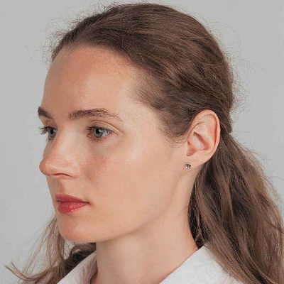 Пусеты  Grey  Fiora Luna  SWE2127/1 GRE G 