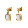 Серьги Куб SHELL WHITE Арт.: AE02914-2 BW/G