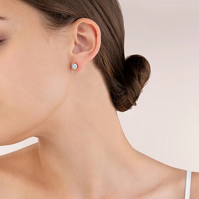 Серьги Light Blue-Gold  Coeur de Lion  0227/21-0755 