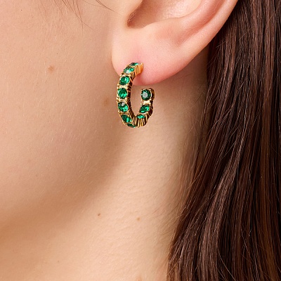 Серьги RAQUEL SG EMERALD GREEN  Dyrberg Kern  470112 