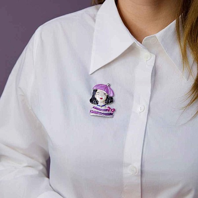 Брошь Девочка в берете  Shadore  XZ1479.11 V/S 