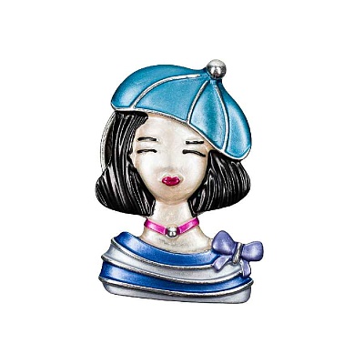 Брошь Девочка в берете XZ1479.23 BL/S 
