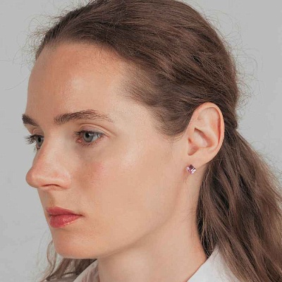 Пусеты  Pink  Fiora Luna  SWE2127/2 P S 