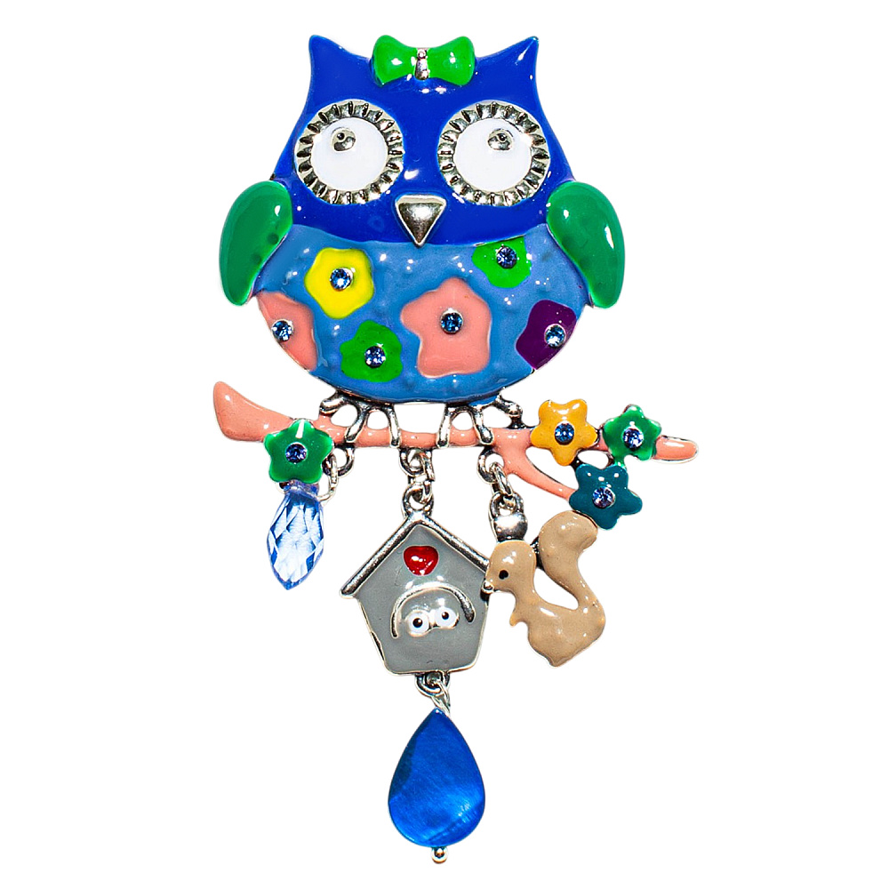Shadore Брошь Сова с домиком Арт.: XZ5500.23 BL/S