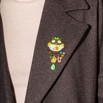 Брошь Сова с домиком  Shadore  XZ5500.19 G/G 