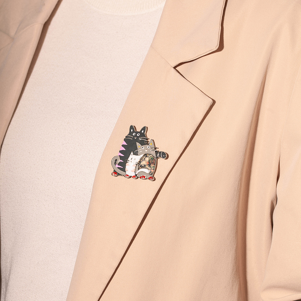 Shadore Брошь Котики Арт.: XZ2051.2 BW/S