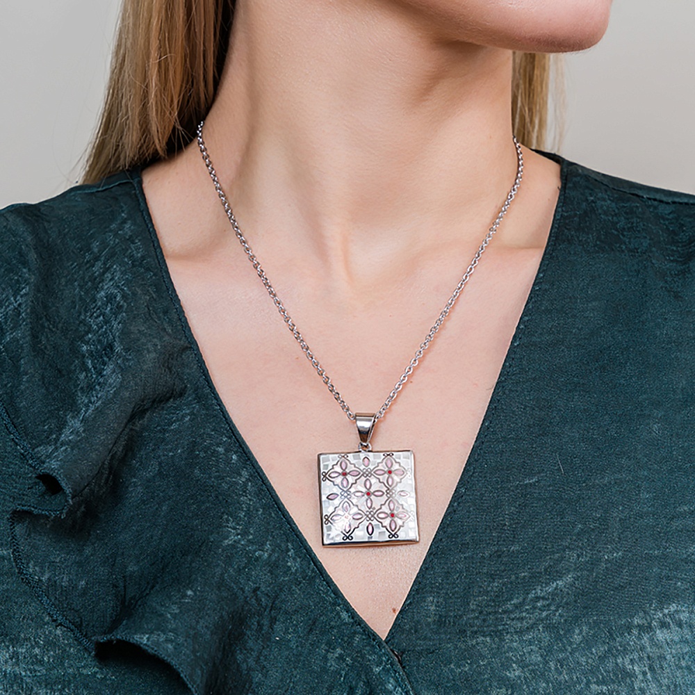 Fiore Luna Колье ENAMEL ROSE Арт.: BP03194-3 R/S