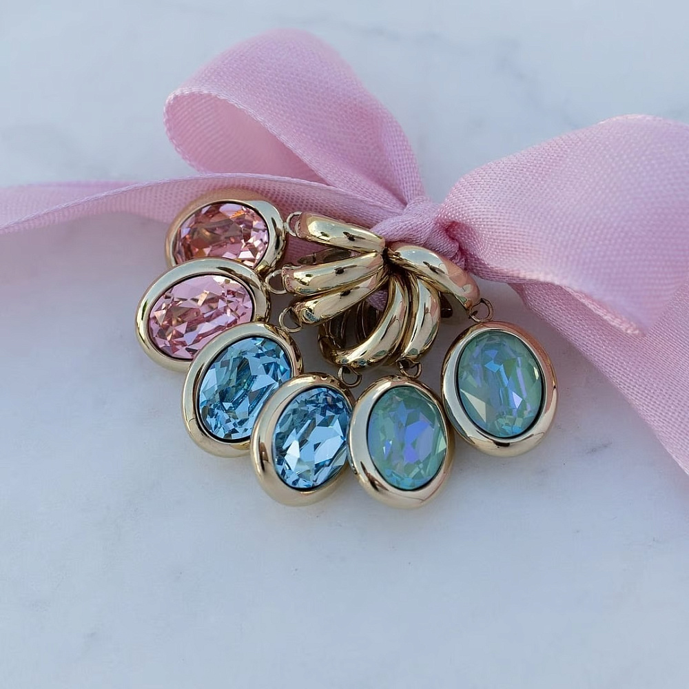 Qudo Серьги Creole TIVOLA small S aquamarine Qudo 310515 BL/S Арт.: 310515 BL/S