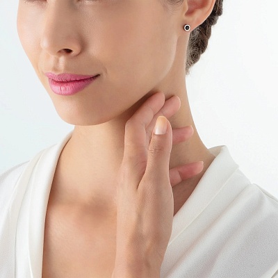 Пусеты Black-Silver  Coeur de Lion  0227/21-1317 