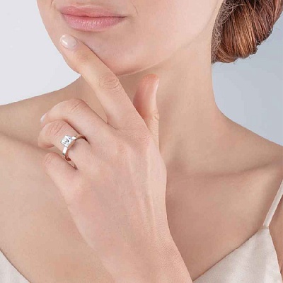 Кольцо Crystal silver 16.5 мм  Coeur de Lion  0500/40-1817 52 