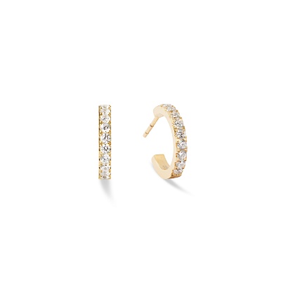 Серьги Hoop Crystal-Gold 15мм 0146/23-1816 