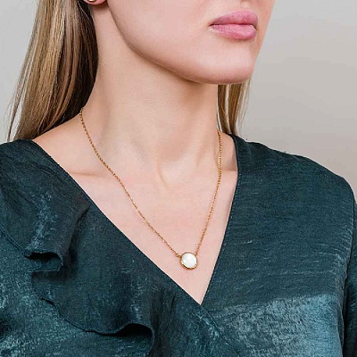 Колье Сфера SHELL WHITE  Fiore Luna  BP02913-2 BW/G 