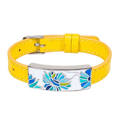 Браслет на желтом кожанном ремешке CB03599-14A 