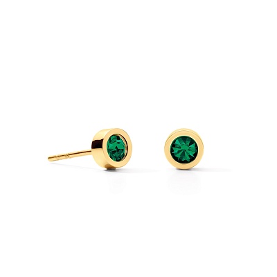 Пусеты Dark Green-Gold 0227/21-0549 