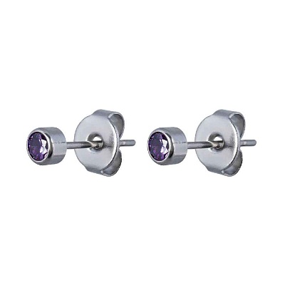 Пусеты Cubic zirconia Amethyst SWE0128 AM S 