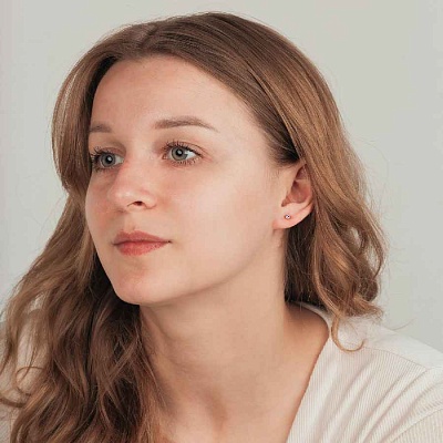 Пусеты Cubic zirconia Rhodolite  Fiora Luna  SWE0128 PH G 