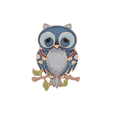 Брошь Сова на ветке XZ0869.21 BL/G 