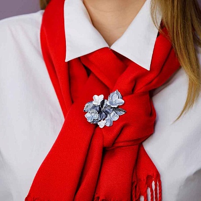 Брошь Фиалки  Shadore  XZ1498.2 BW/S 