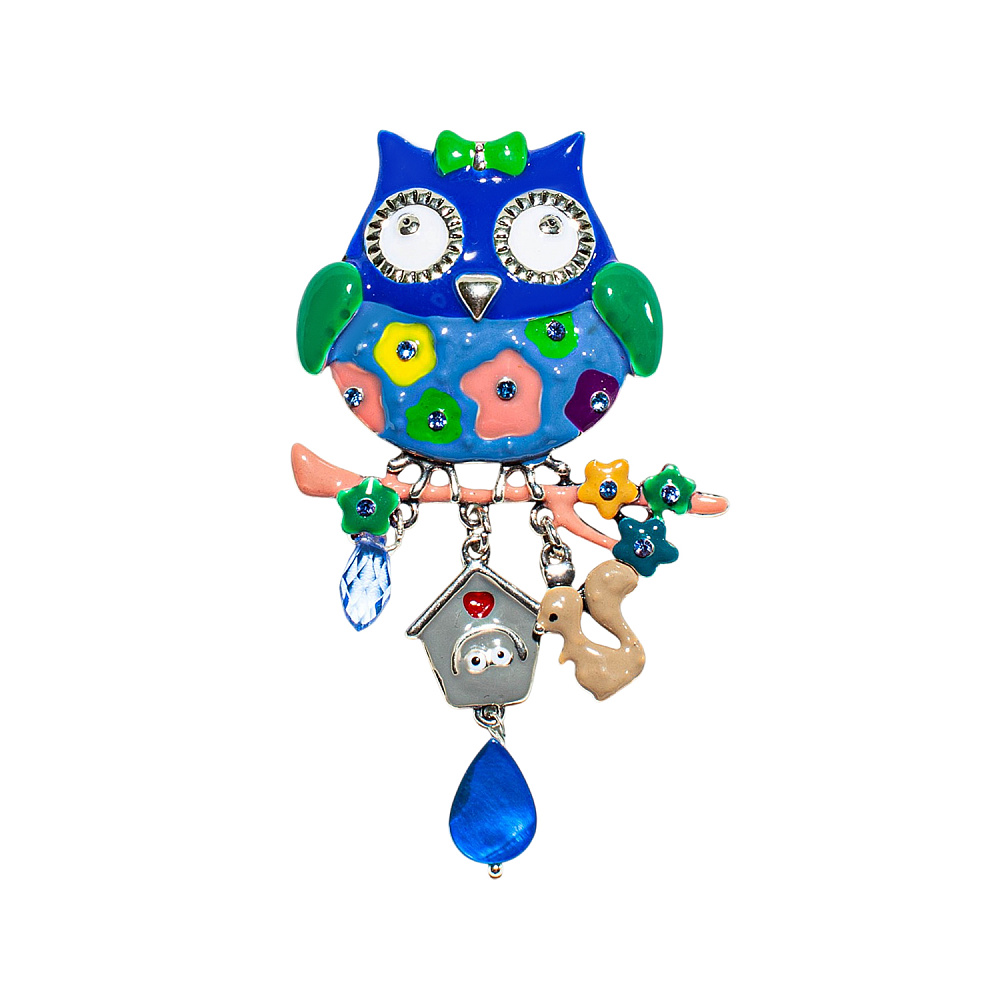 Shadore Брошь Сова с домиком Арт.: XZ5500.23 BL/S