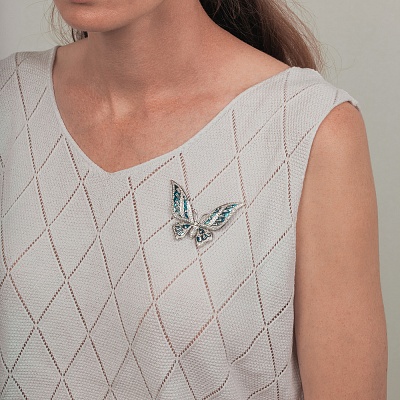 Брошь Бабочка Zircon  Fiore Luna  XR01278 S 