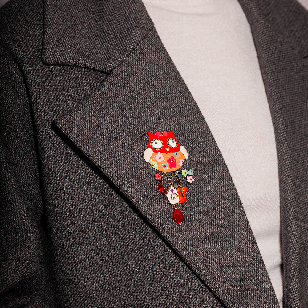 Shadore Брошь Сова с домиком Арт.: XZ5500.9 R/G