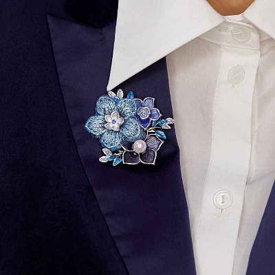 Брошь Букет  Shadore  XZ1442.23 BL/S 