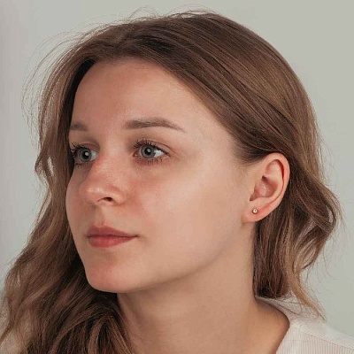 Пусеты Cubic zirconia Champagne  Fiora Luna  SWE0128 CH S 