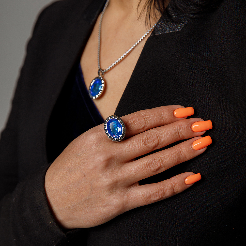 Qudo Кольцо TIVOLA UNICA big (S/P) Royal blue delite 56 Qudo 688151 Арт.: 688151