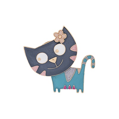 Брошь Весёлый кот XZ0867.22 BL/G 