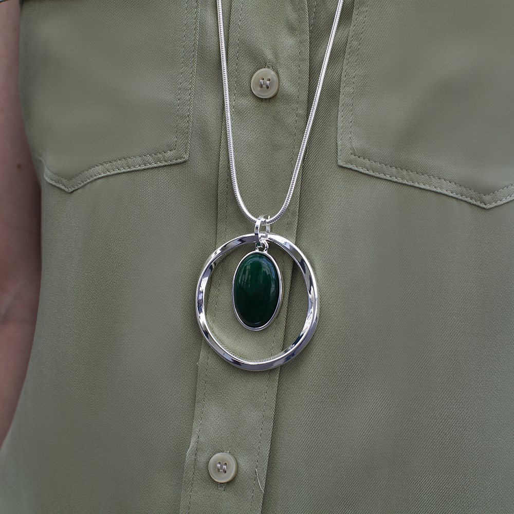 Fiore Luna Колье GREEN AGATE Fiore Luna *LN5145 G/S Арт.: *LN5145 G/S