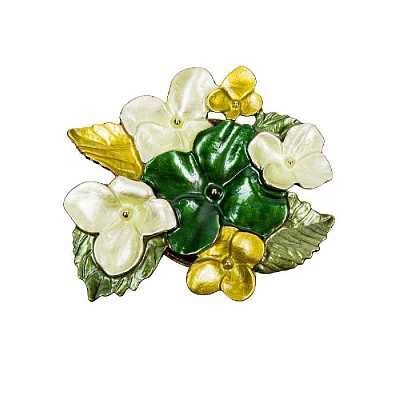 Брошь Фиалки XZ1498.19 G/G 