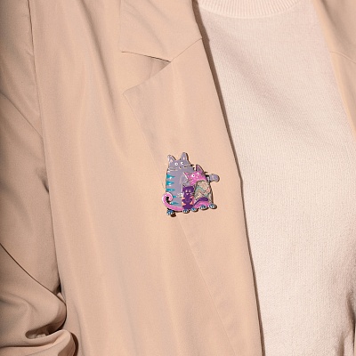 Брошь Котики  Shadore  XZ2051.11 V/S 