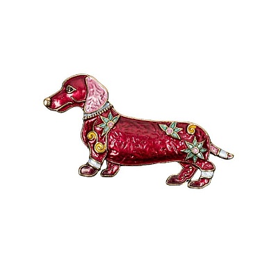 Брошь Такса XZ0711.9 R/G 