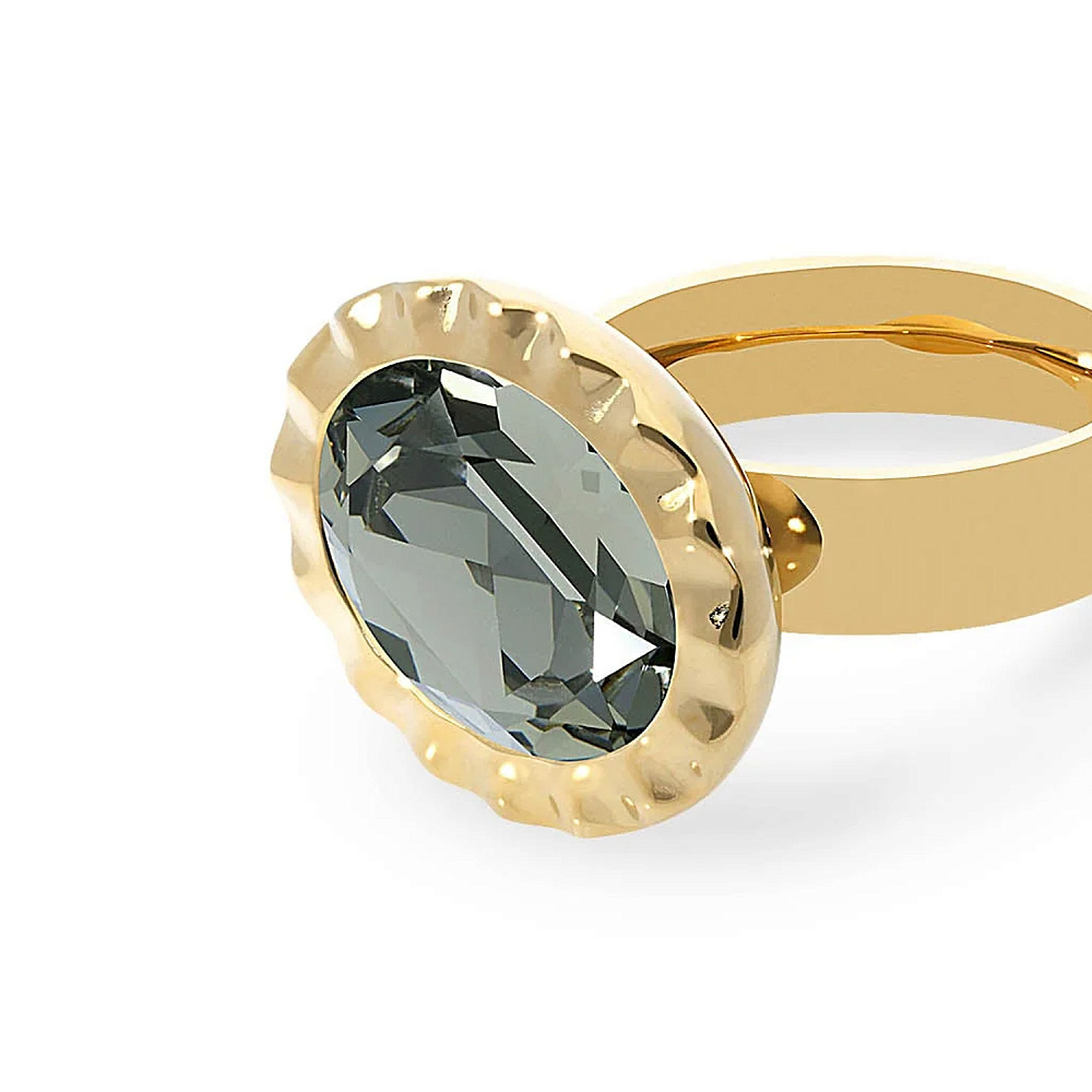 Qudo Кольцо TIVOLA UNICA big (G/P) Black diamond 54 Qudo 686539 Арт.: 686539