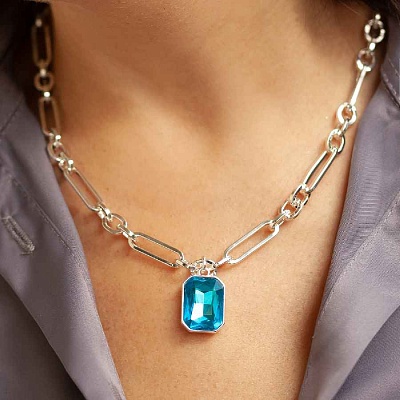 Колье Aquamarine  Fiore Luna  LN6095 S 