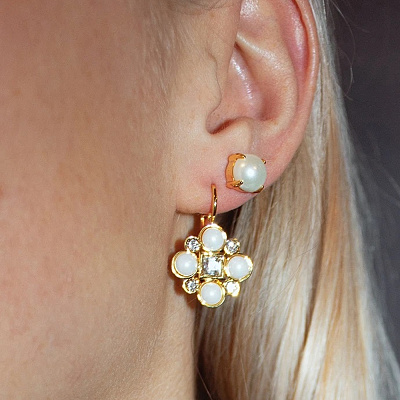 Серьги MITZI SG WHITE PEARL  Dyrberg Kern  353896 