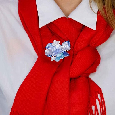 Брошь Фиалки  Shadore  XZ1498.21 BL/S 