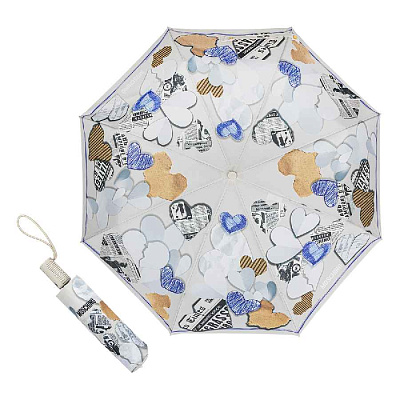 Зонт складной Moschino 8946-OCD Paper hearts Beige  Moschino  product-3994 