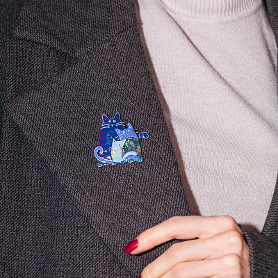 Брошь Котики  Shadore  XZ2051.23 BL/S 