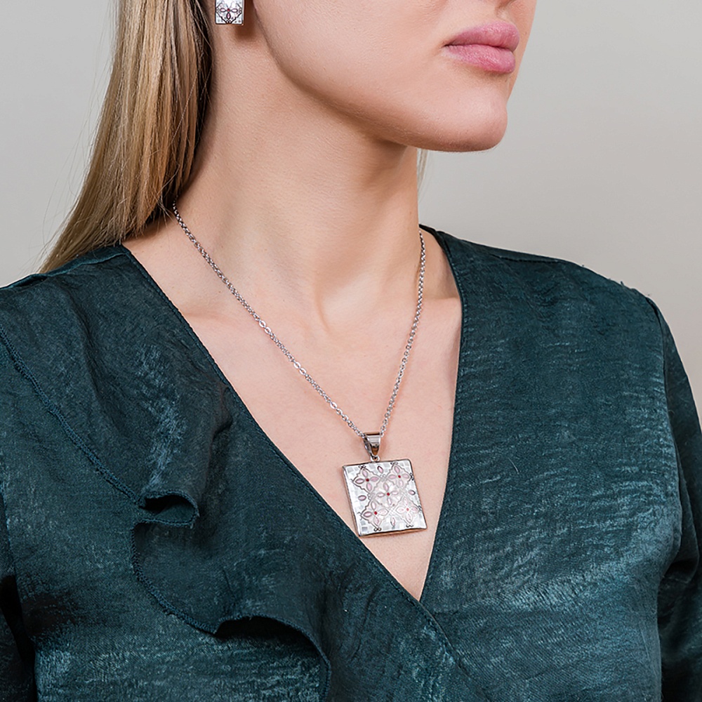 Fiore Luna Колье ENAMEL ROSE Арт.: BP03194-3 R/S