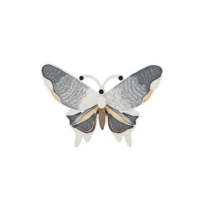 Брошь Бабочка Махаон XZ1131.2 BW/S 