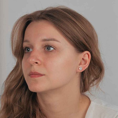 Пусеты  White  Fiora Luna  SWE2127/2 W G 