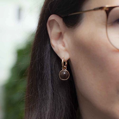 Серьги COFFE AGATE  Fiore Luna  LE1112 BR/G 